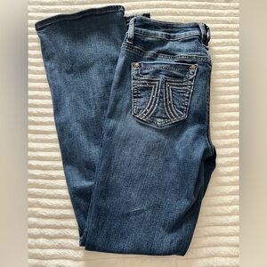 Seven7 jeans dark wash mid low rise waist bootcut denim